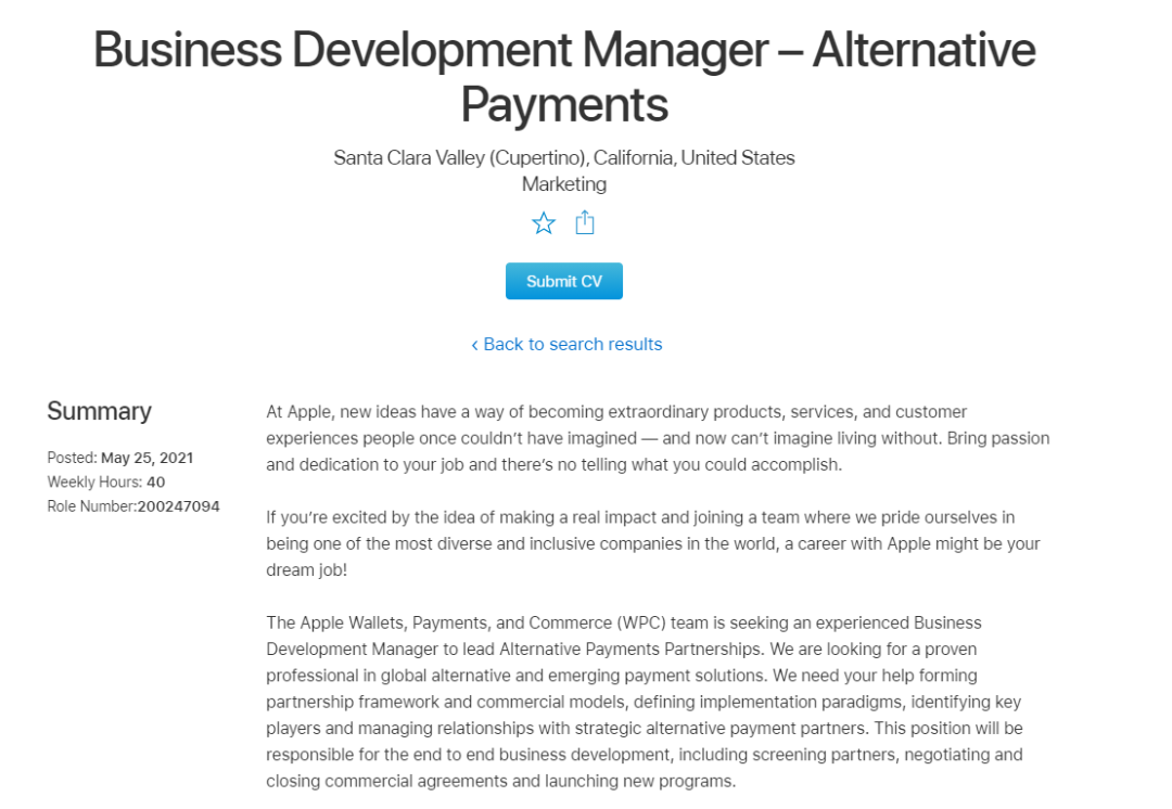 苹果将进军加密商场？新招聘计划泄漏未来加密付出开展方向