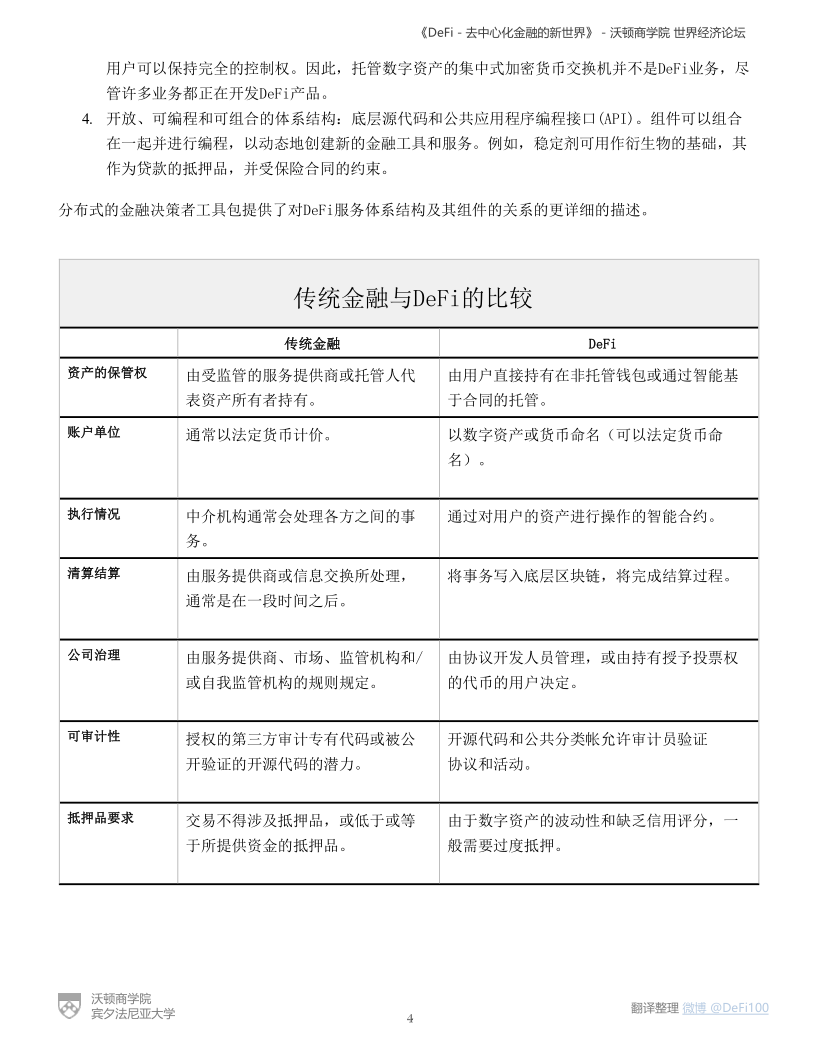 沃顿商学院与国际经济论坛联合发布DeFi陈述:《DeFi-去中心化金融的新国际》