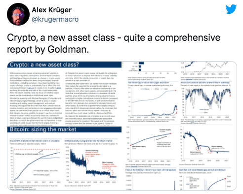 高盛将加密钱银作为一种财物类别进行研究