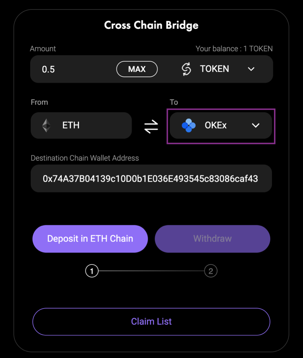币国际-坐山观虎斗完成ETH和OKEx之间的跨链