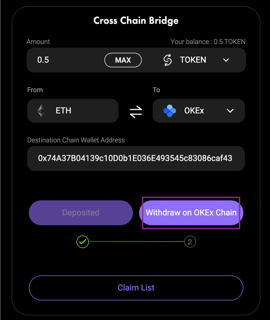 币国际-坐山观虎斗完成ETH和OKEx之间的跨链