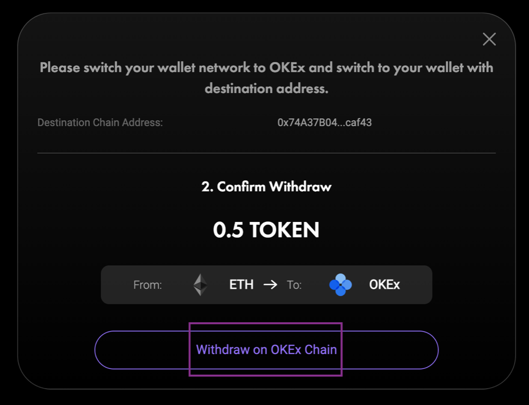 币国际-坐山观虎斗完成ETH和OKEx之间的跨链