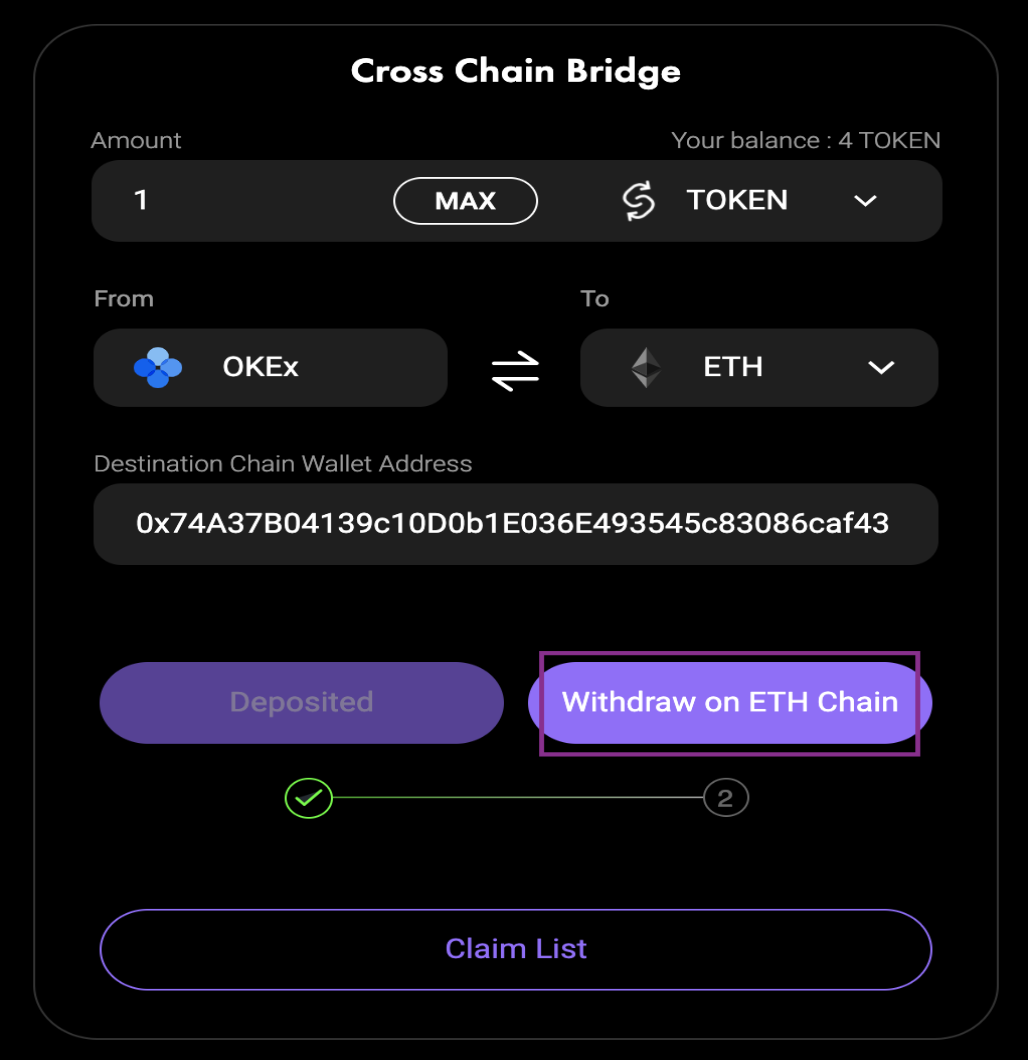 币国际-坐山观虎斗完成ETH和OKEx之间的跨链