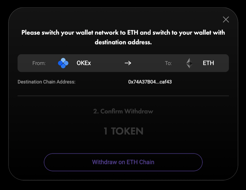 币国际-坐山观虎斗完成ETH和OKEx之间的跨链