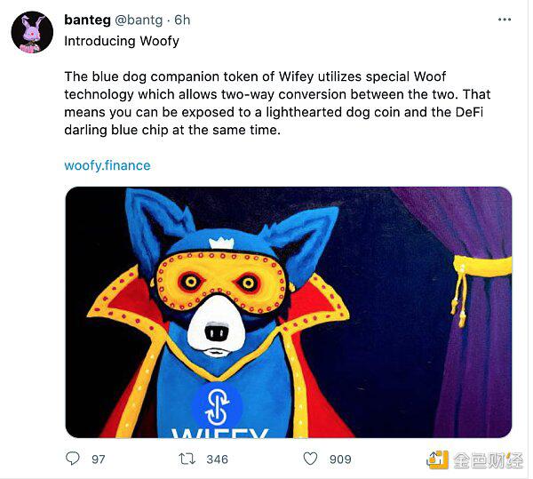 拆分 YFI 代币的新项目 Woofy来了 YFI打破9万美元