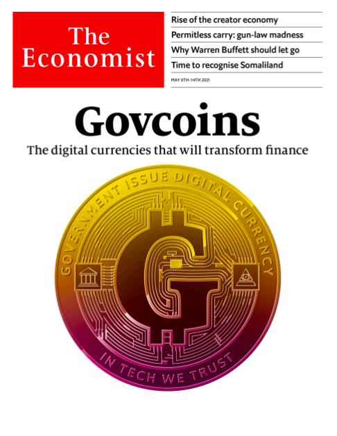 币国际-《经济学人》新一期封面主题：Govcoins，改动金融的数字钱银 