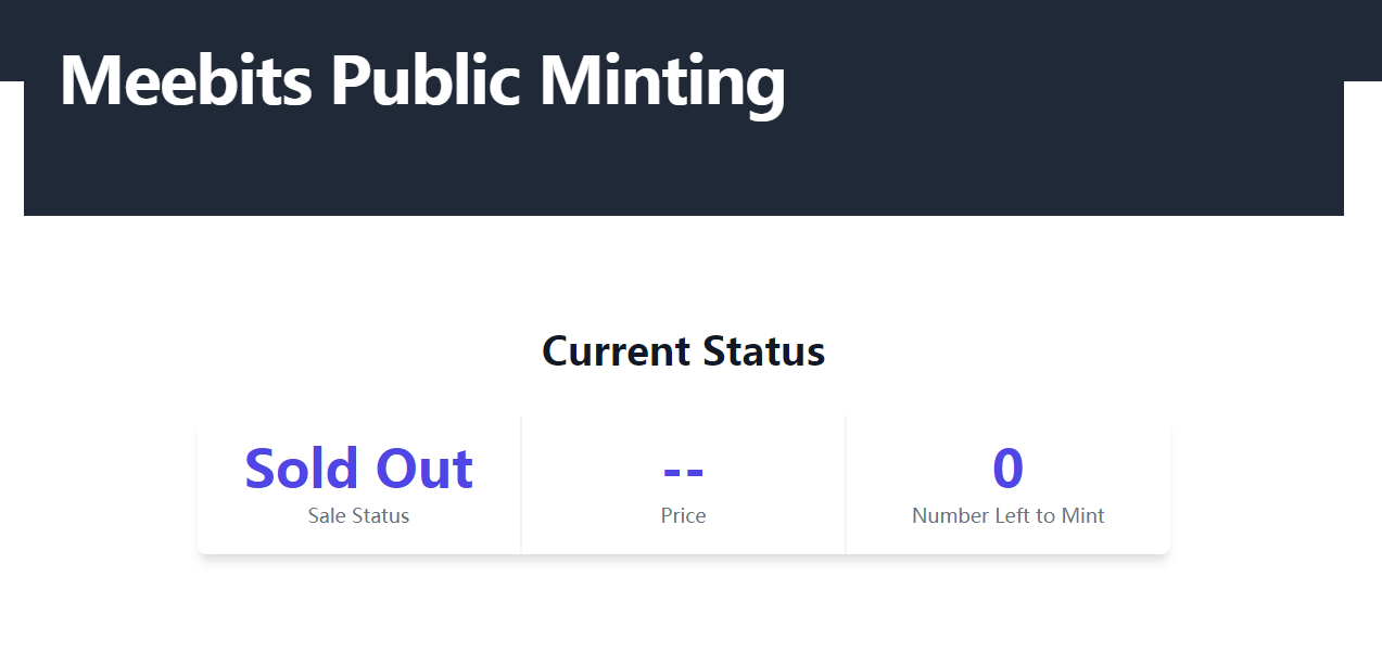 张狂？Cryptopunks开发团队第三个NFT项目Meebits推出即被抢空