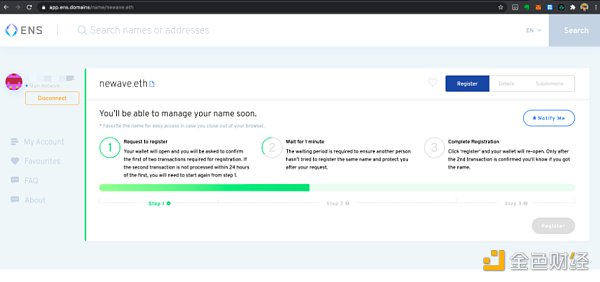 手把手教你注册以太坊ENS 手把手教你注册以太坊ENS
