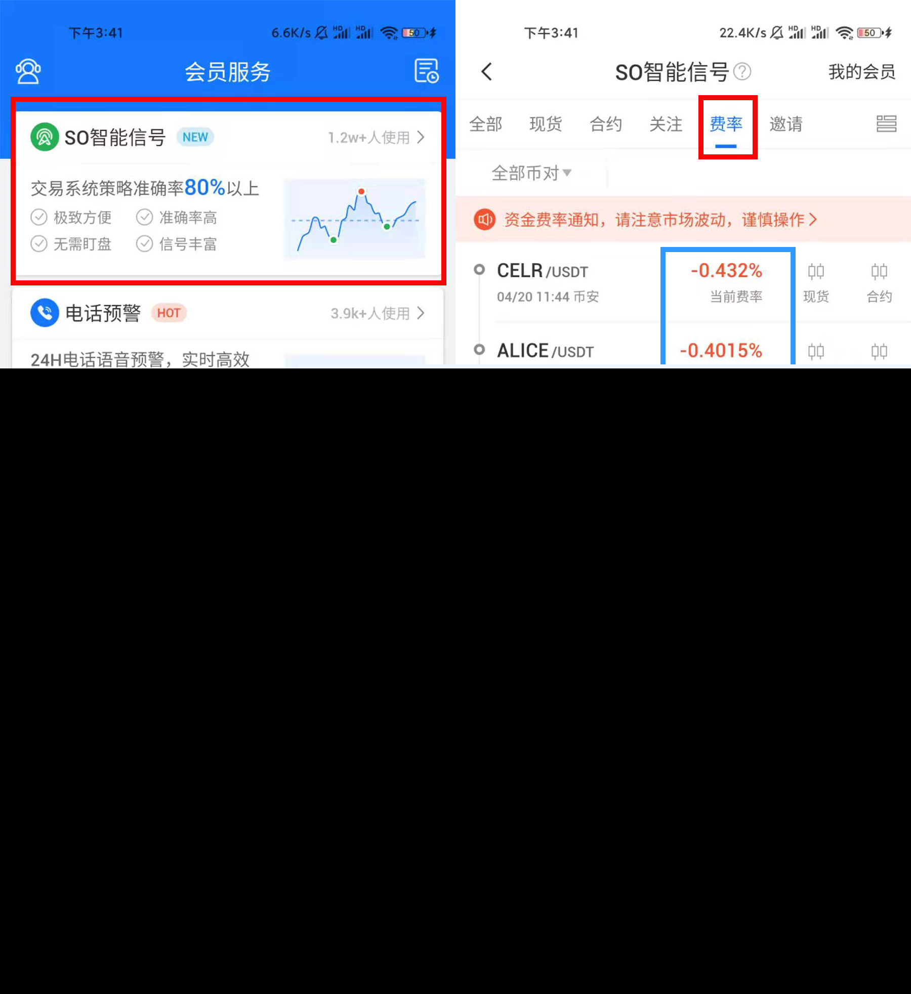 SO智能信号费率功用上线，助你警觉危险、穿越牛熊