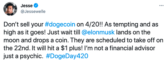 #DogeDay420#冲上推特热搜，狗狗币明日能否打破1美元？
