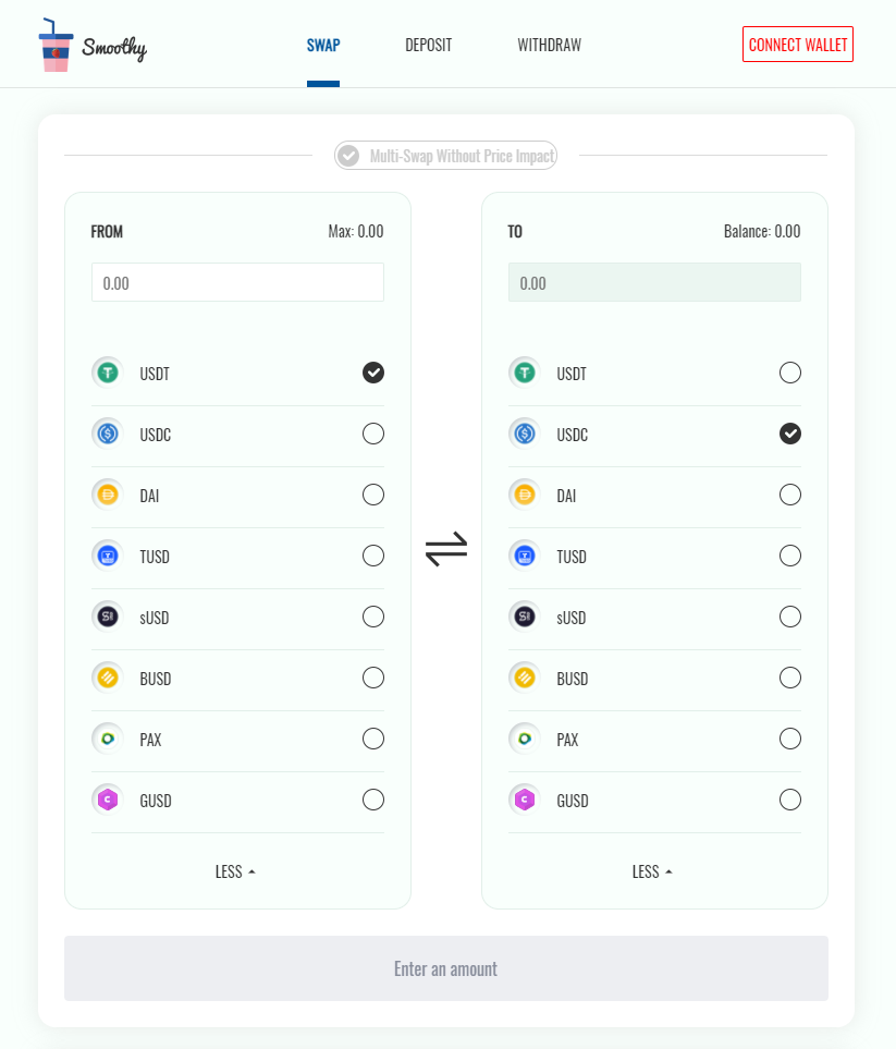 Smoothy，让安稳币兑换愈加丝滑